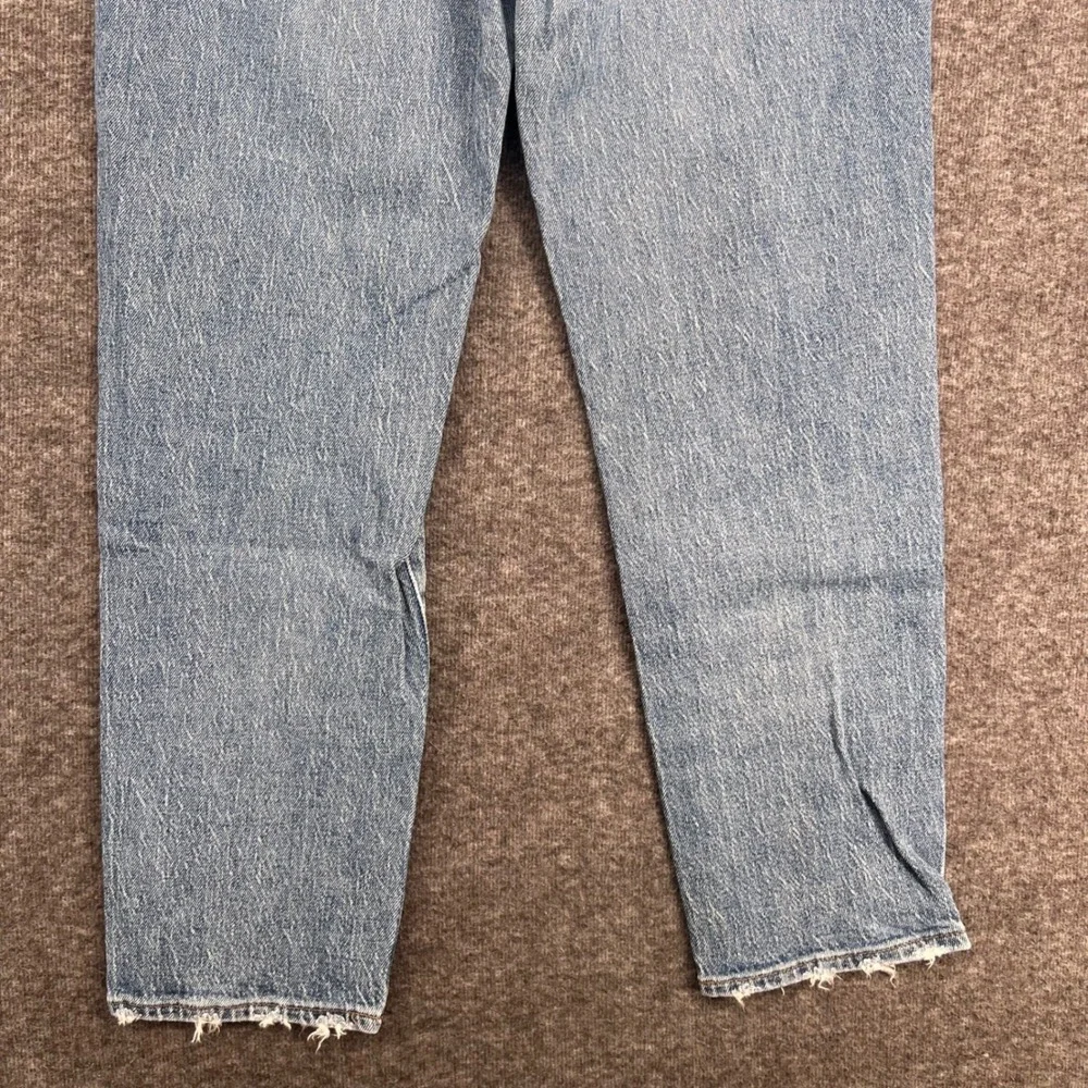 Madewell Classic Straight Jean High Rise Crop Light Wash Raw Hem Womens Size 26 - Picture 8 of 14